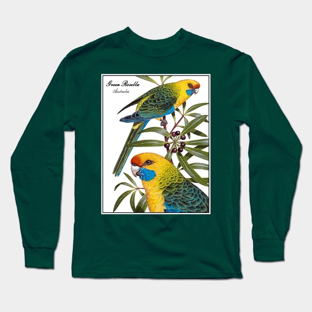 AUSTRALIA : Green Rosella Travel Advertising Print Long Sleeve T-Shirt by posterbobs